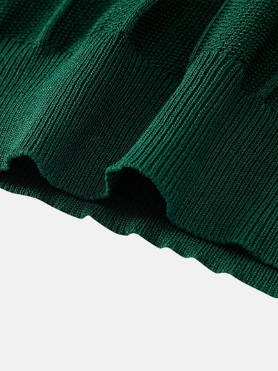 Stripe Jacquard Knit Polo Shirt