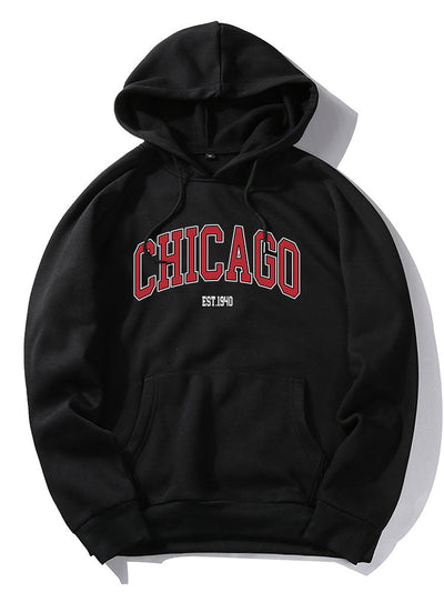 Chicago Letter Print Hoodie