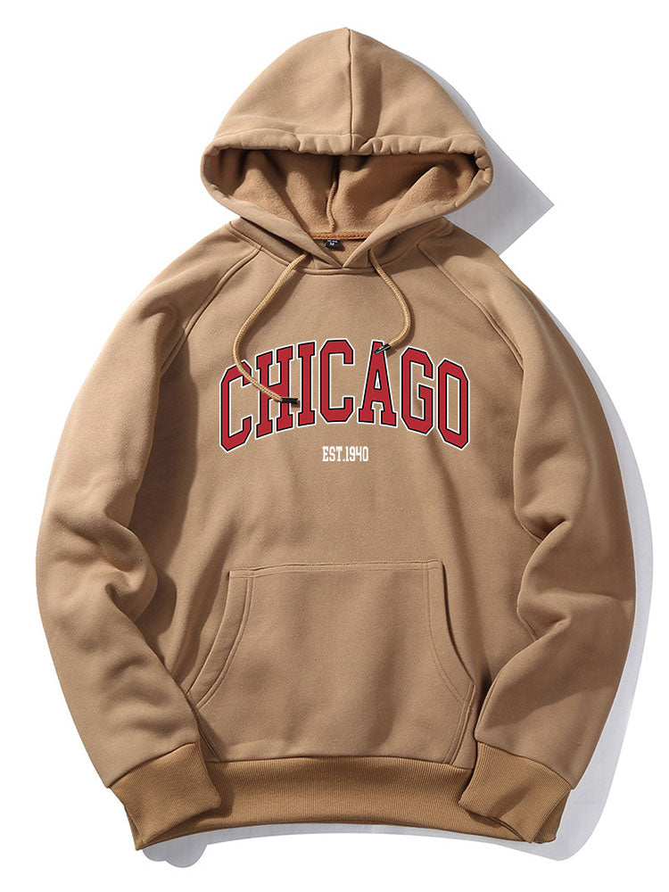 Chicago Letter Print Hoodie