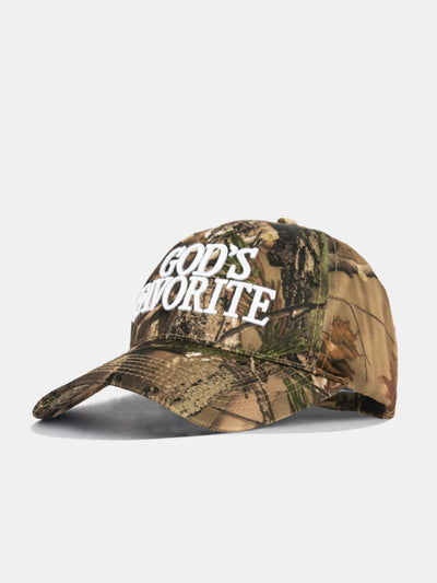 Retro Slogan Embroidery Camouflage Baseball Cap