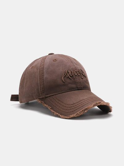 Slogan Embroidery Washed Baseball Cap