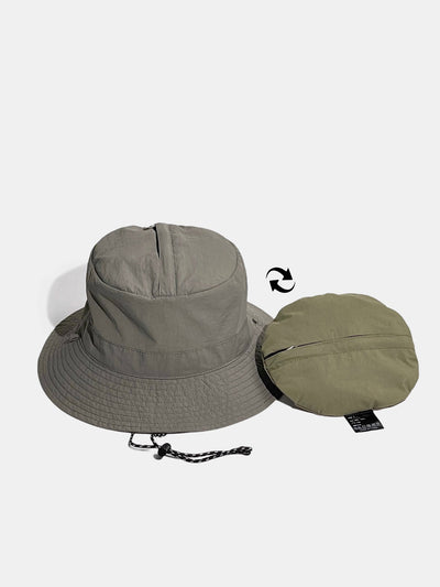Double Side Reversible Bucket Hat With Chin Strap