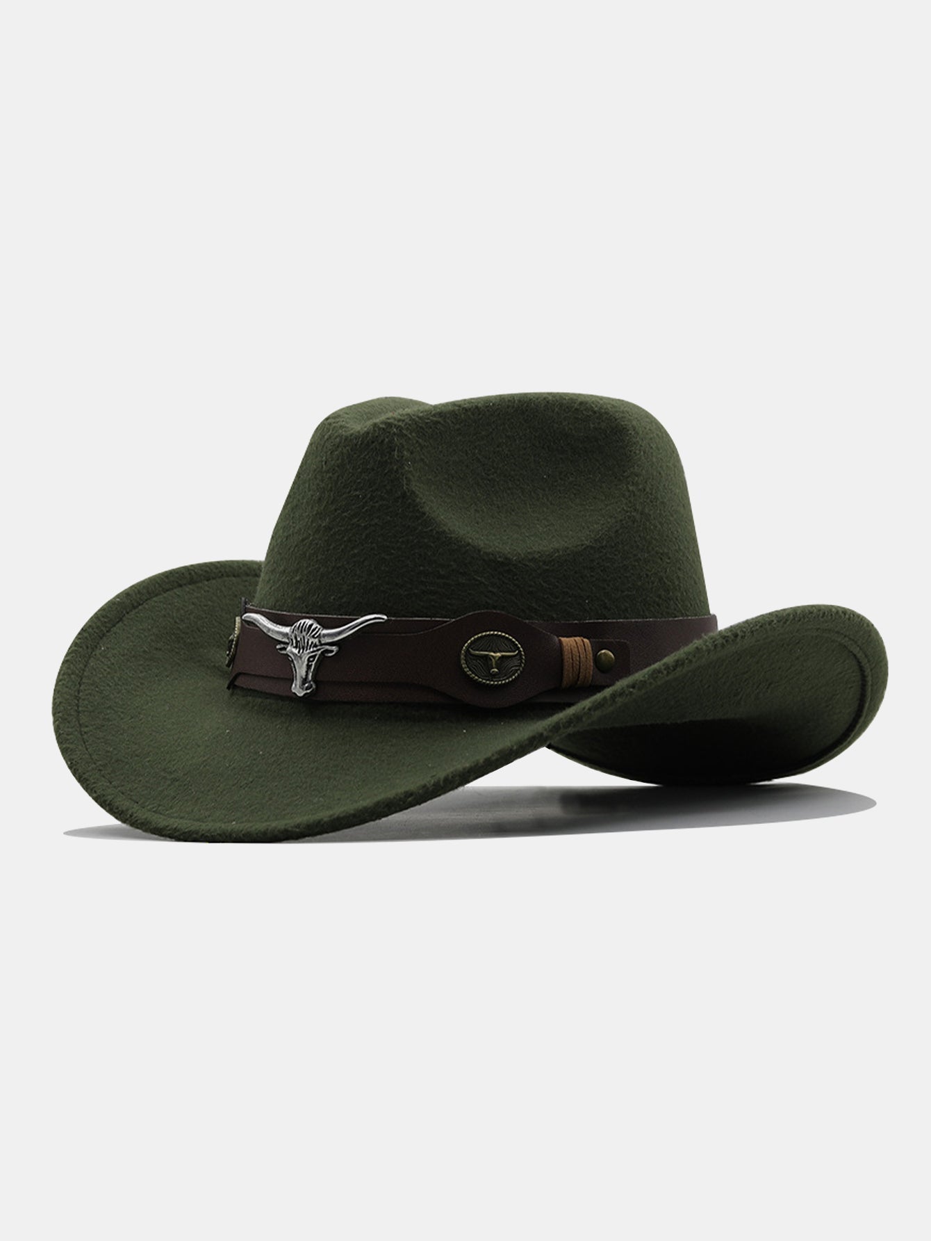 Bull Adorned Bohemian Felt Cowboy Hat