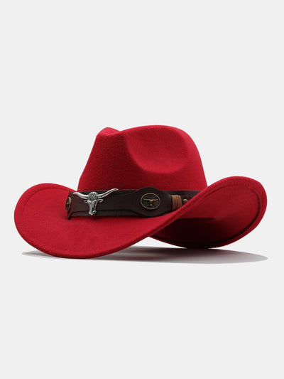 Bull Adorned Bohemian Felt Cowboy Hat