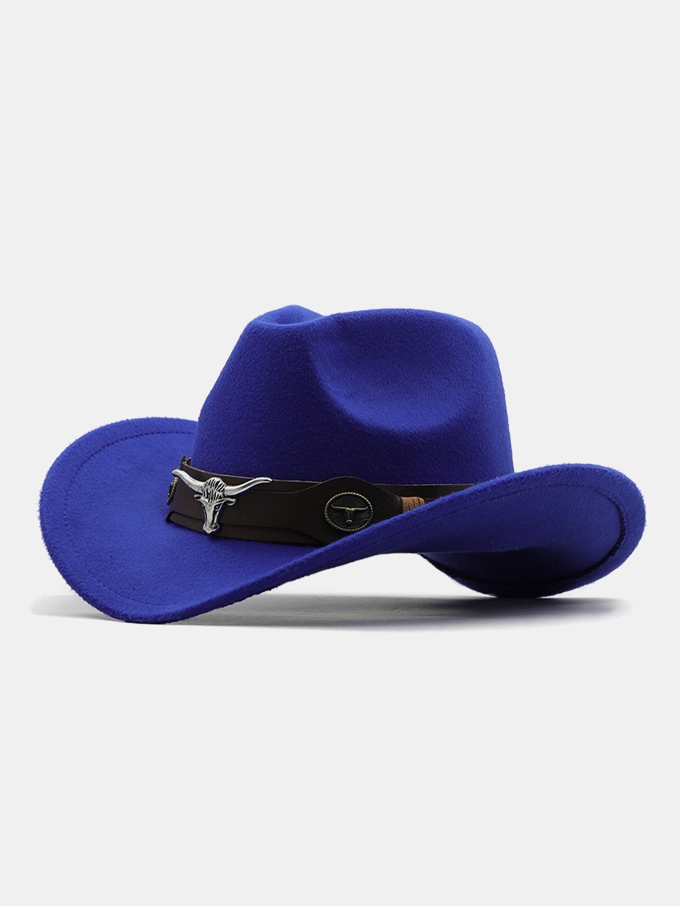 Bull Adorned Bohemian Felt Cowboy Hat