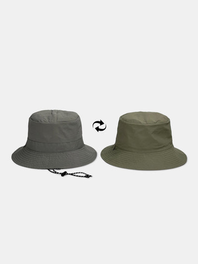 Double Side Reversible Bucket Hat With Chin Strap