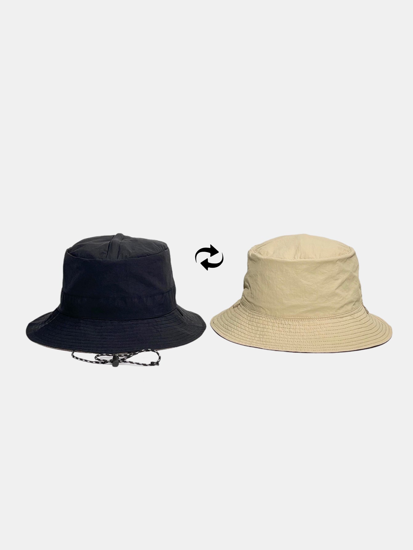 Double Side Reversible Bucket Hat With Chin Strap