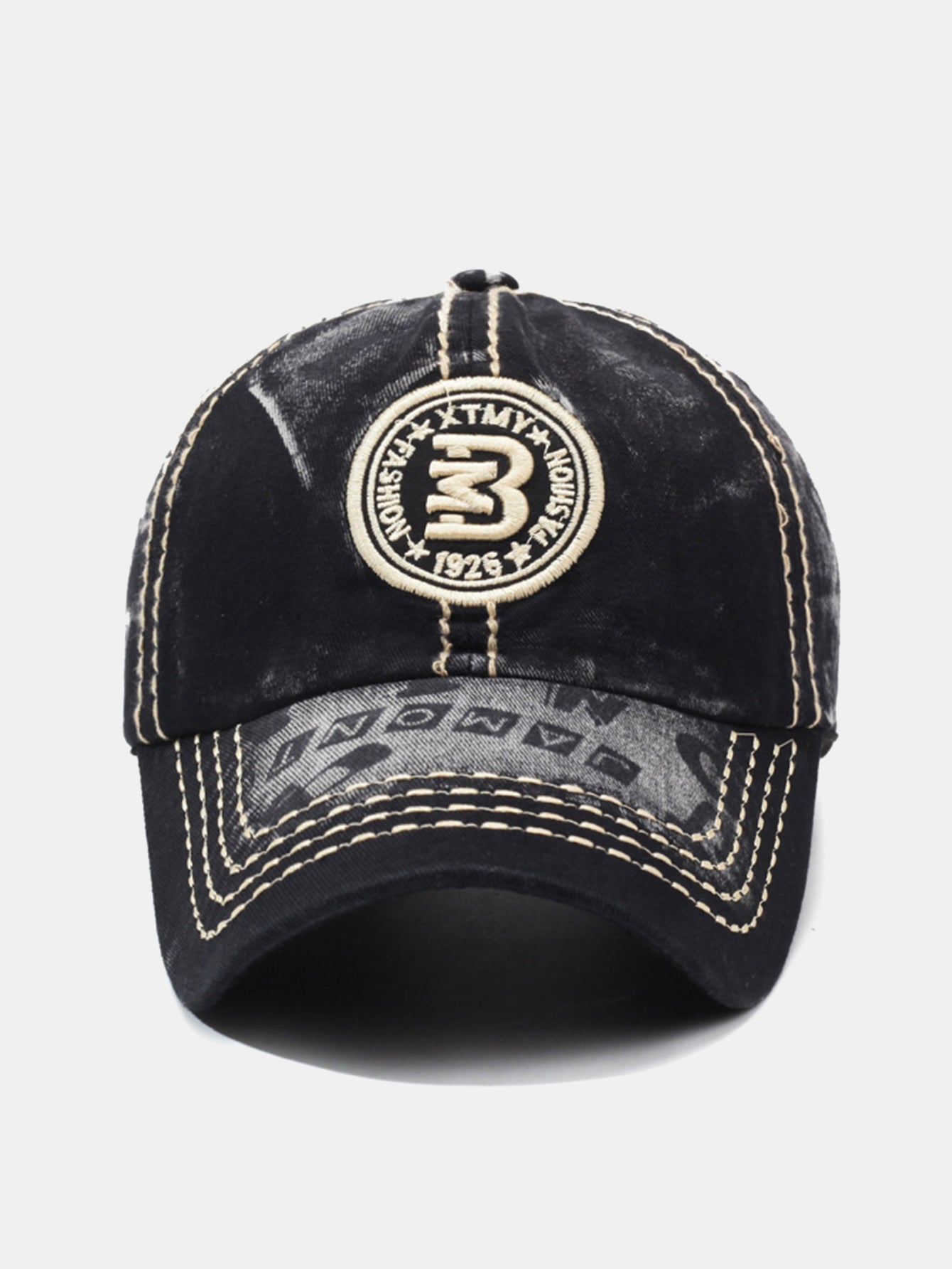 Slogan Patch Embroidery Washed Baseball Cap