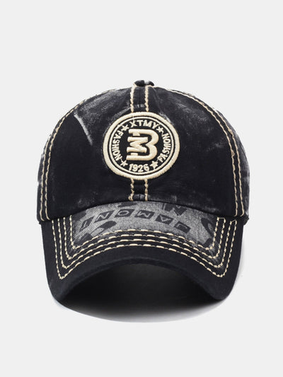 Slogan Patch Embroidery Washed Baseball Cap