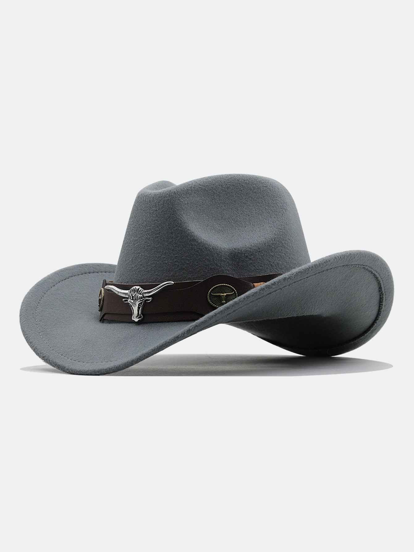 Bull Adorned Bohemian Felt Cowboy Hat