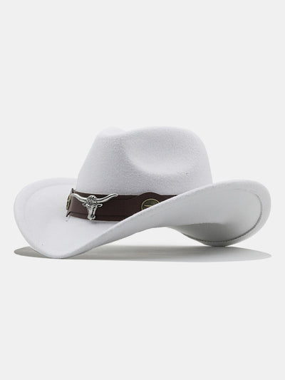 Bull Adorned Bohemian Felt Cowboy Hat