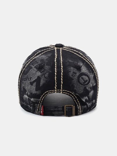 Slogan Patch Embroidery Washed Baseball Cap