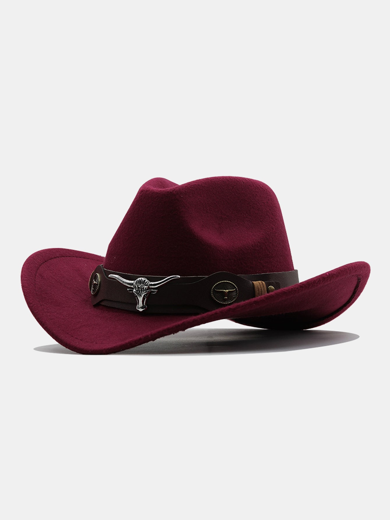 Bull Adorned Bohemian Felt Cowboy Hat