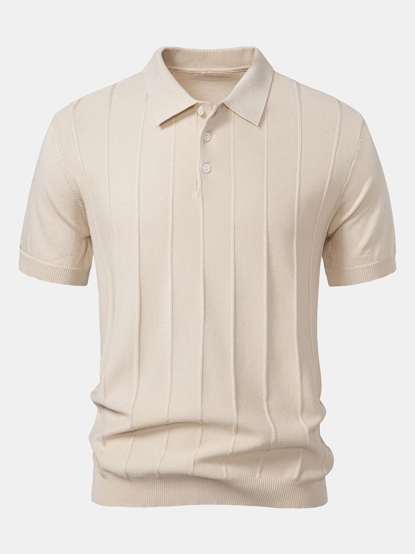 Stripe Jacquard Knit Polo Shirt