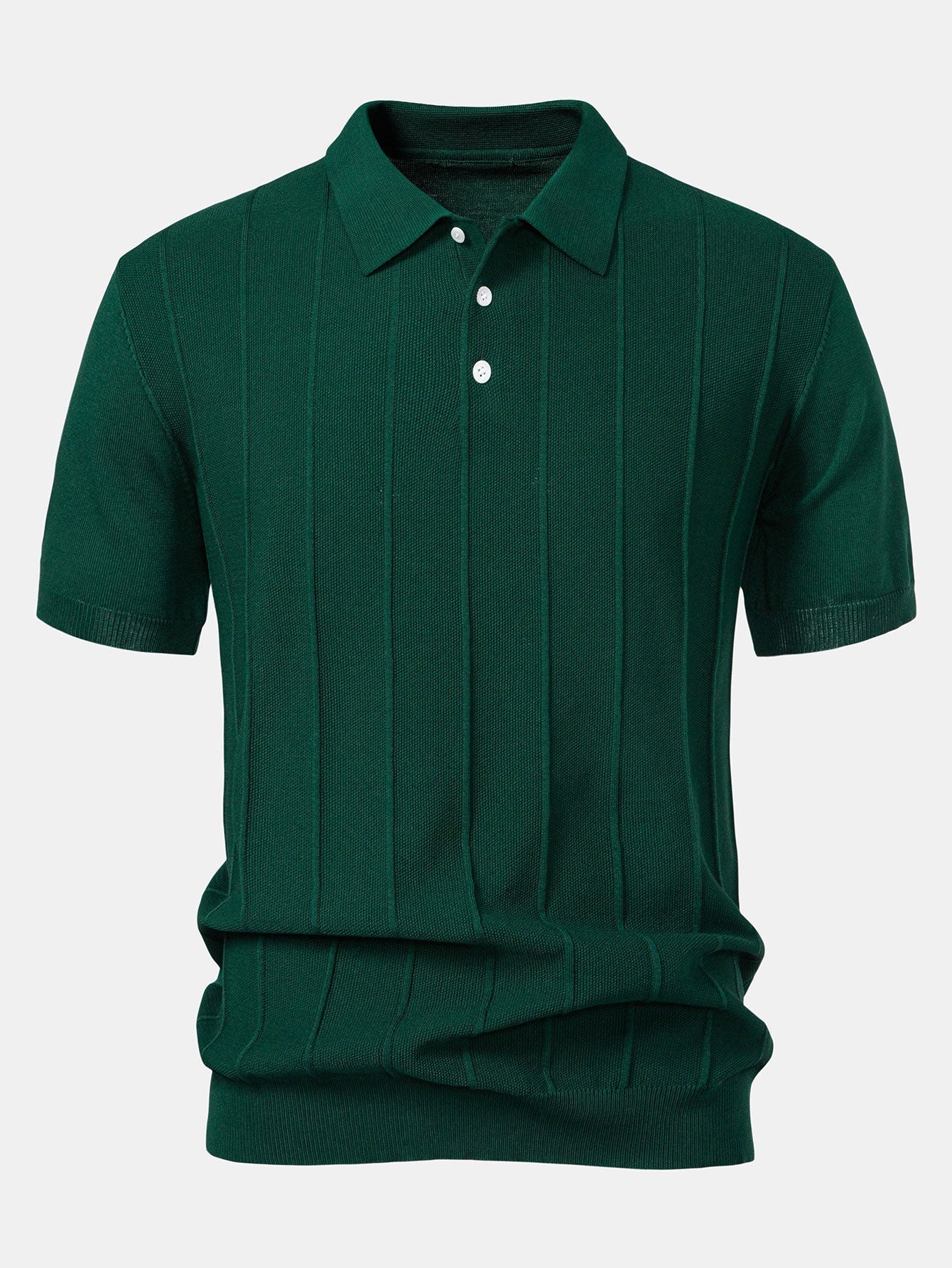 Stripe Jacquard Knit Polo Shirt