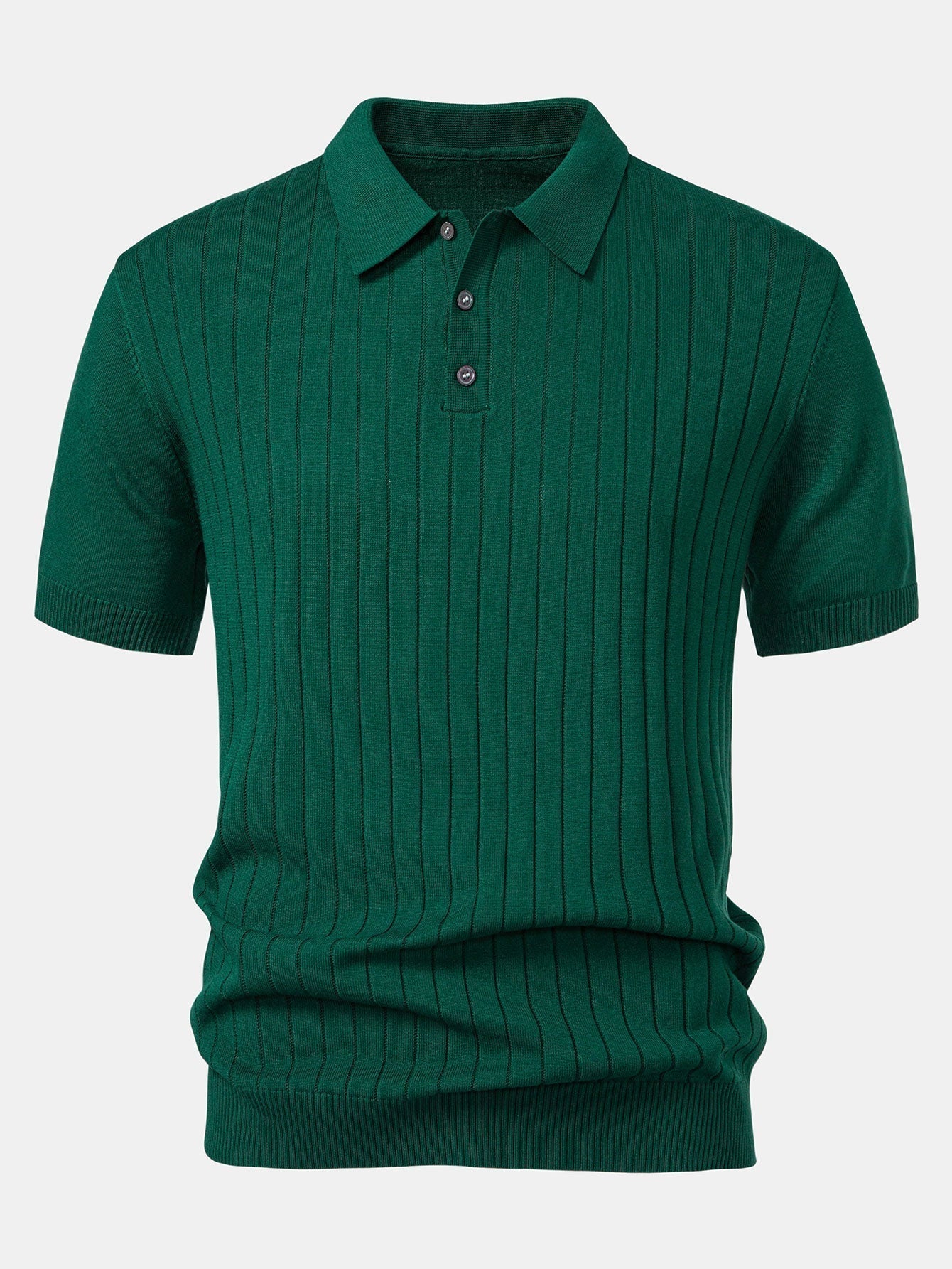 Stripe Knit Polo Shirt