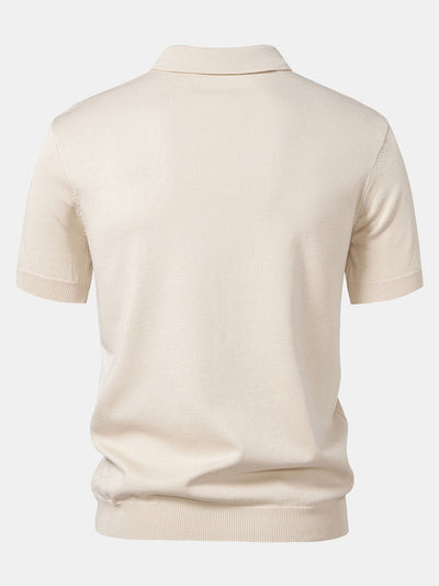 Stripe Jacquard Knit Polo Shirt