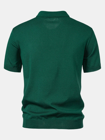 Stripe Knit Polo Shirt