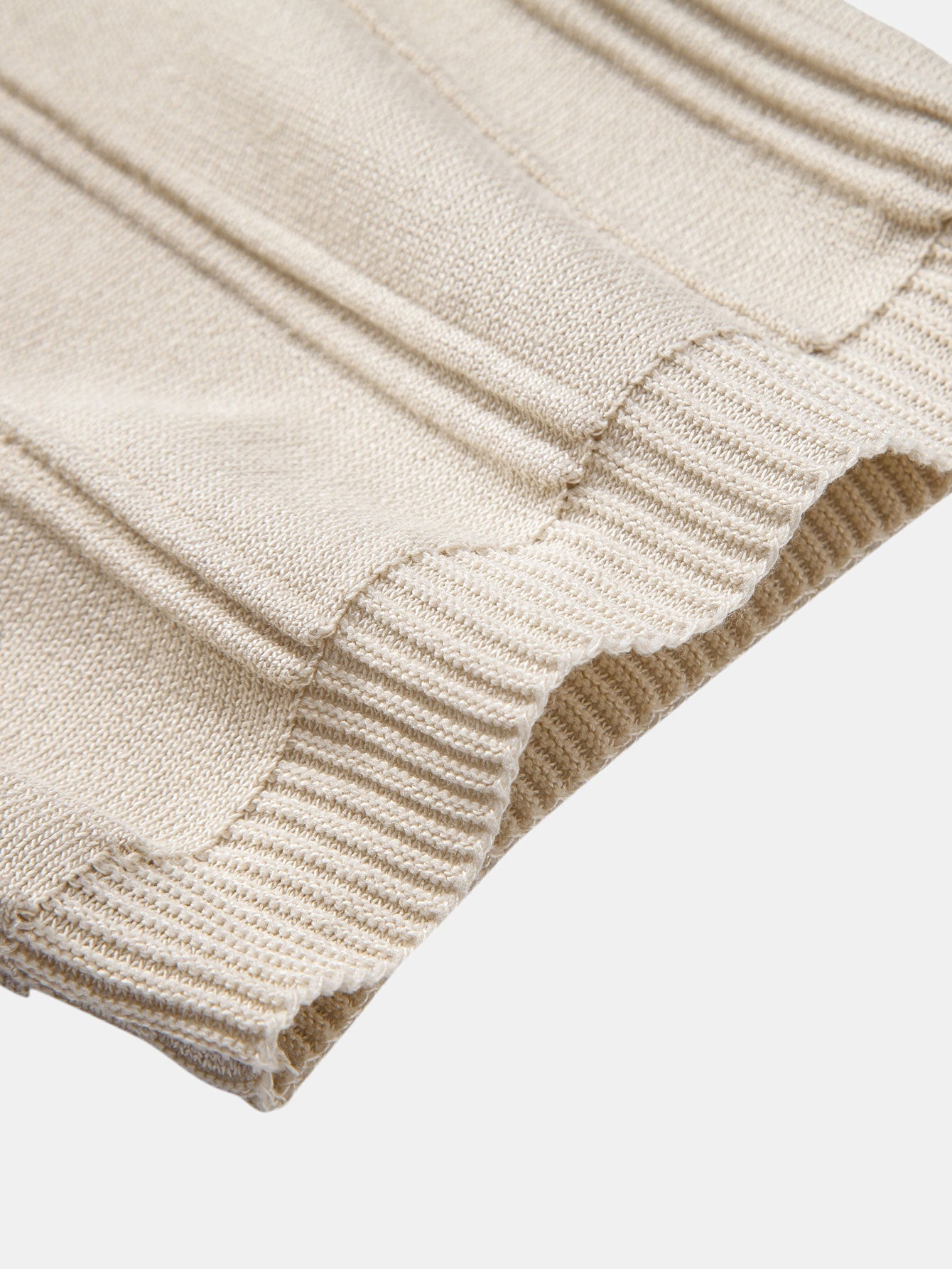 Stripe Jacquard Zipper Knit Polo Shirt