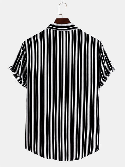 Stripes Short Sleeve Casual Shirts