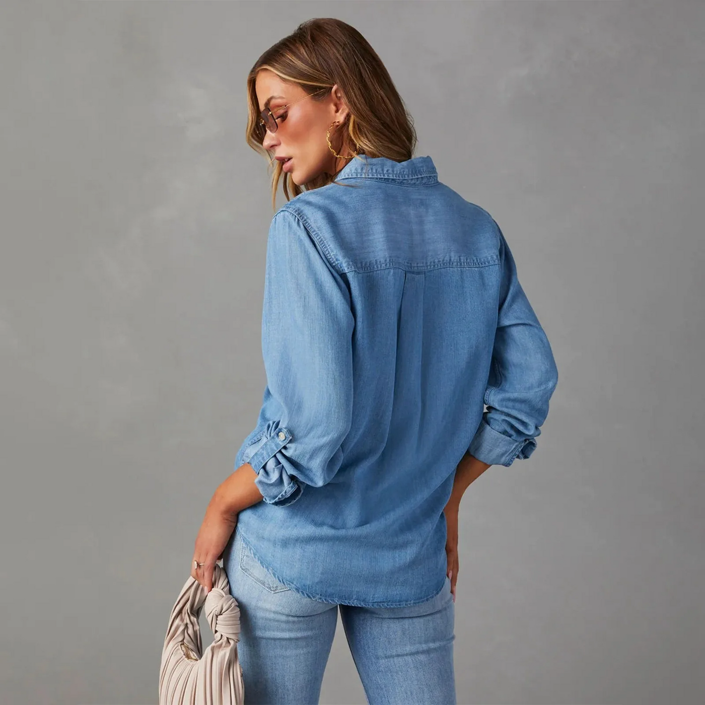 MUSE DENIM BUTTON-UP