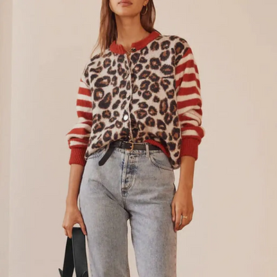 REBEL LEOPARD KNIT CARDIGAN