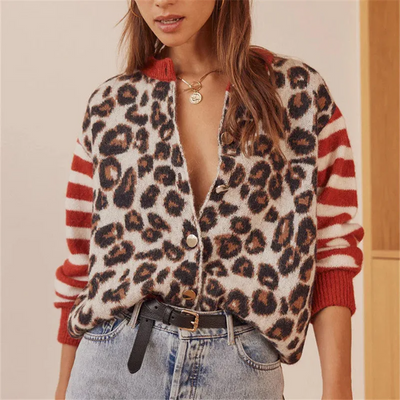 REBEL LEOPARD KNIT CARDIGAN