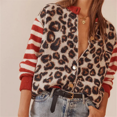 REBEL LEOPARD KNIT CARDIGAN