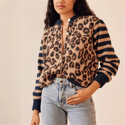 REBEL LEOPARD KNIT CARDIGAN