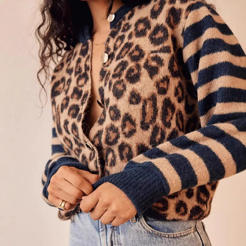 REBEL LEOPARD KNIT CARDIGAN