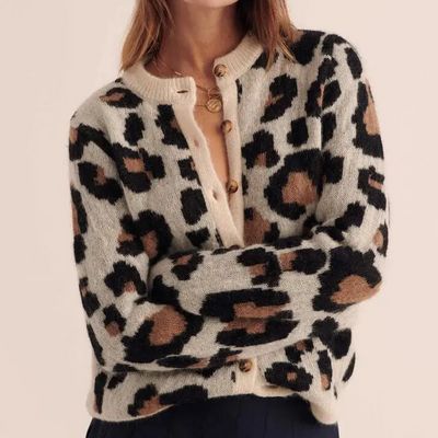 REBEL LEOPARD KNIT CARDIGAN