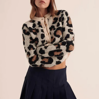 REBEL LEOPARD KNIT CARDIGAN