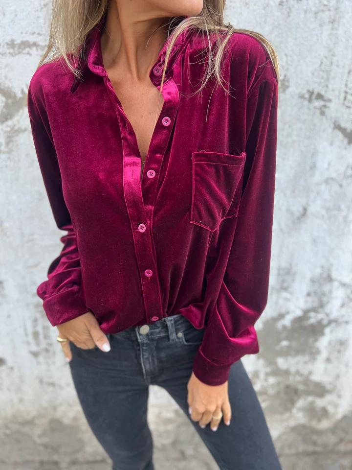 CATHERINE ELEGANT VELVET BLOUSE