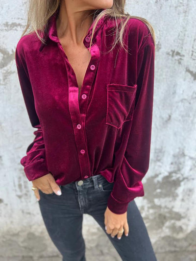 CATHERINE ELEGANT VELVET BLOUSE