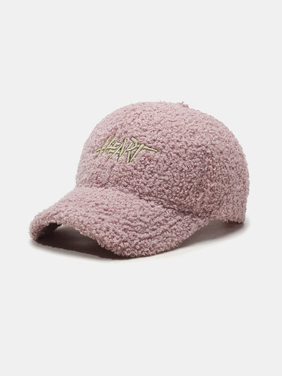 Heart Embroidery Teddy Plush Baseball Cap