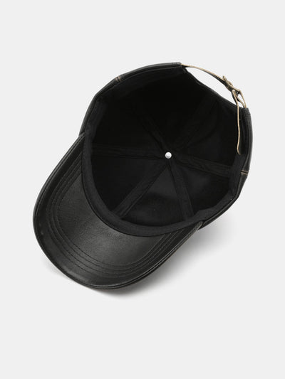 Vintage PU Leather Distressed Baseball Cap