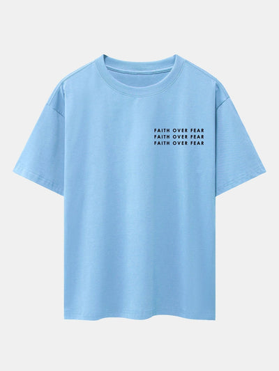 Slogan Print Drop Shoulder Oversize T-Shirt