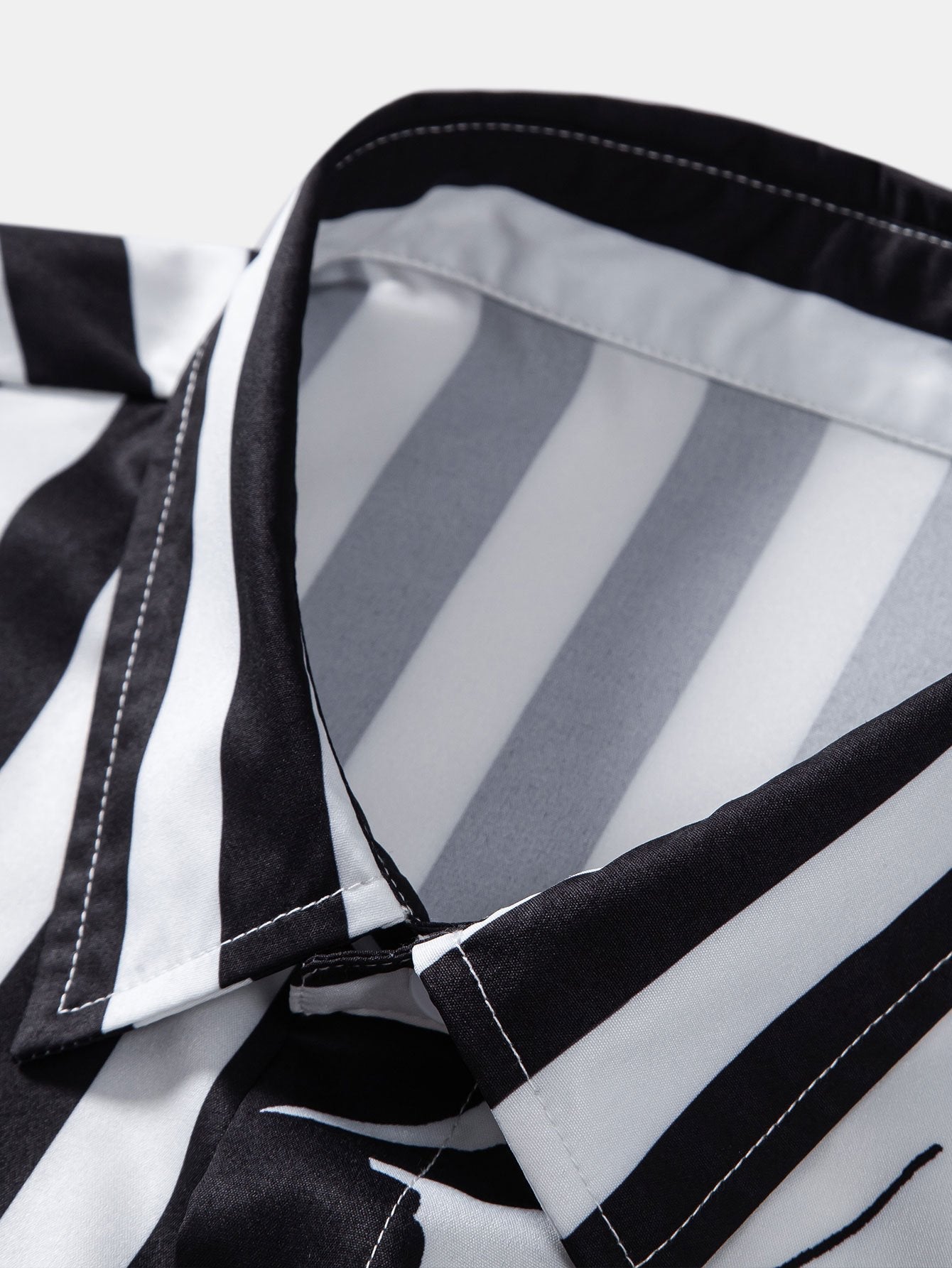 Floral Stripe Patchwork Print Button Up Shirt