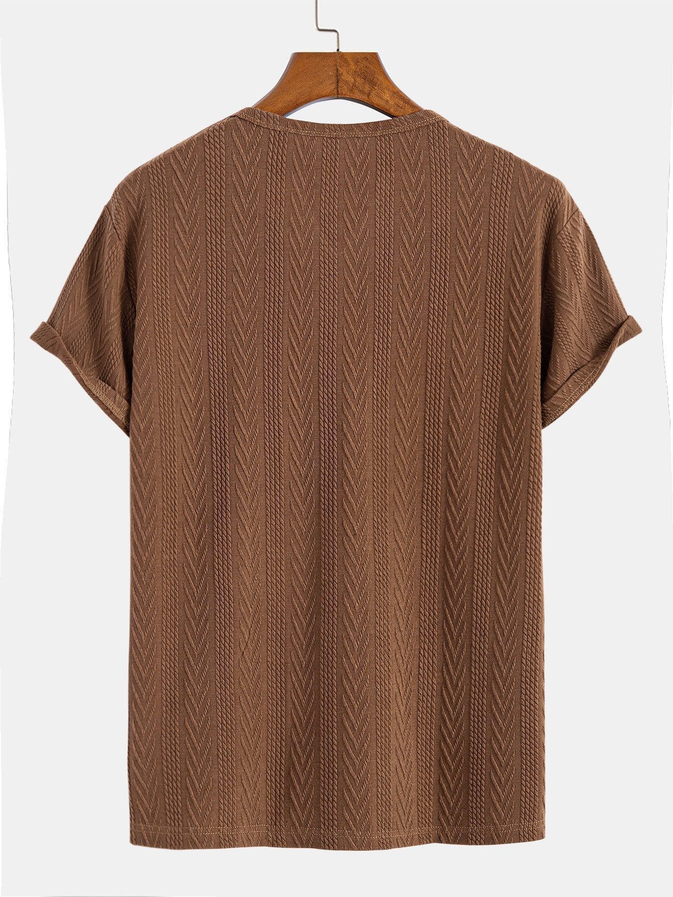 Muscle Fit Geometric Jacquard Notch T-Shirt