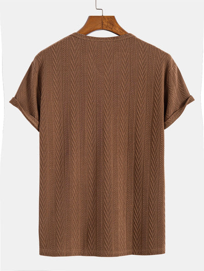 Muscle Fit Geometric Jacquard Notch T-Shirt