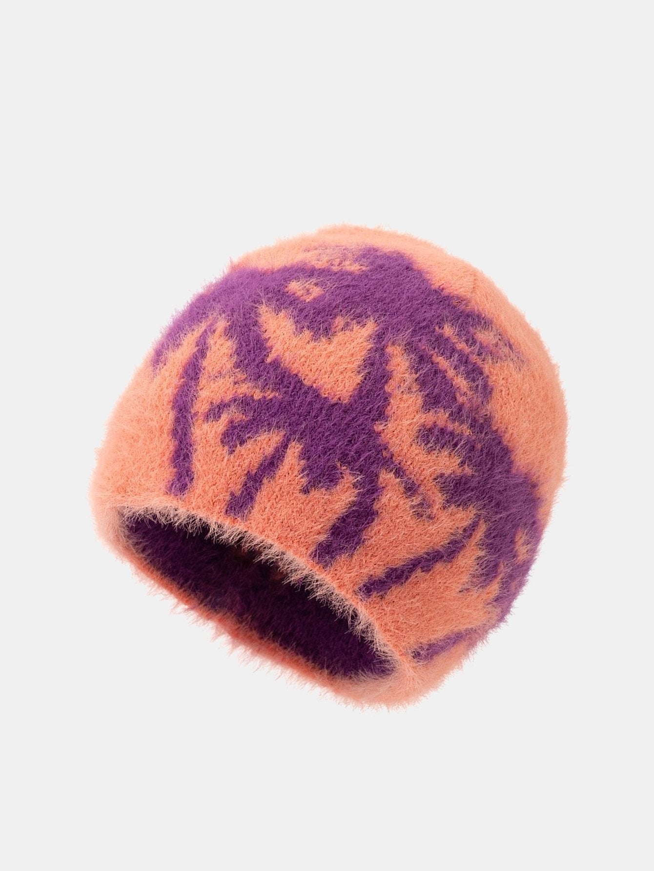 Coconut Pattern Plush Warm Knit Beanie Hat