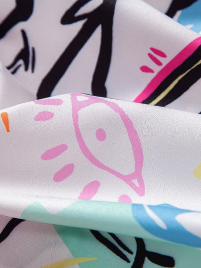 Graffiti Print Button Up Shirt