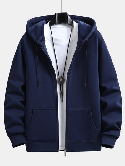 Plush Lined Relax Fit Zip Hoodie