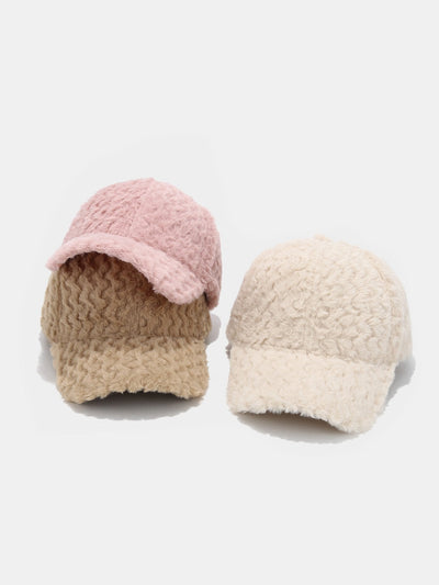 Wave Shape Solid Color Plush Baseball Cap