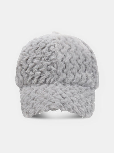Wave Shape Solid Color Plush Baseball Cap