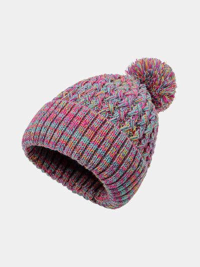 Jacquard Knit Beanie Hat With Pom Pom