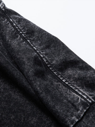 Smiley Face Print Relax Fit Long Sleeve Washed Distressed T-Shirt