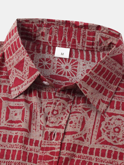 Tribal Print Button Up Shirt