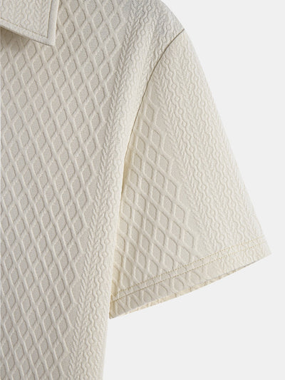 Rhombus Geometric Jacquard Polo