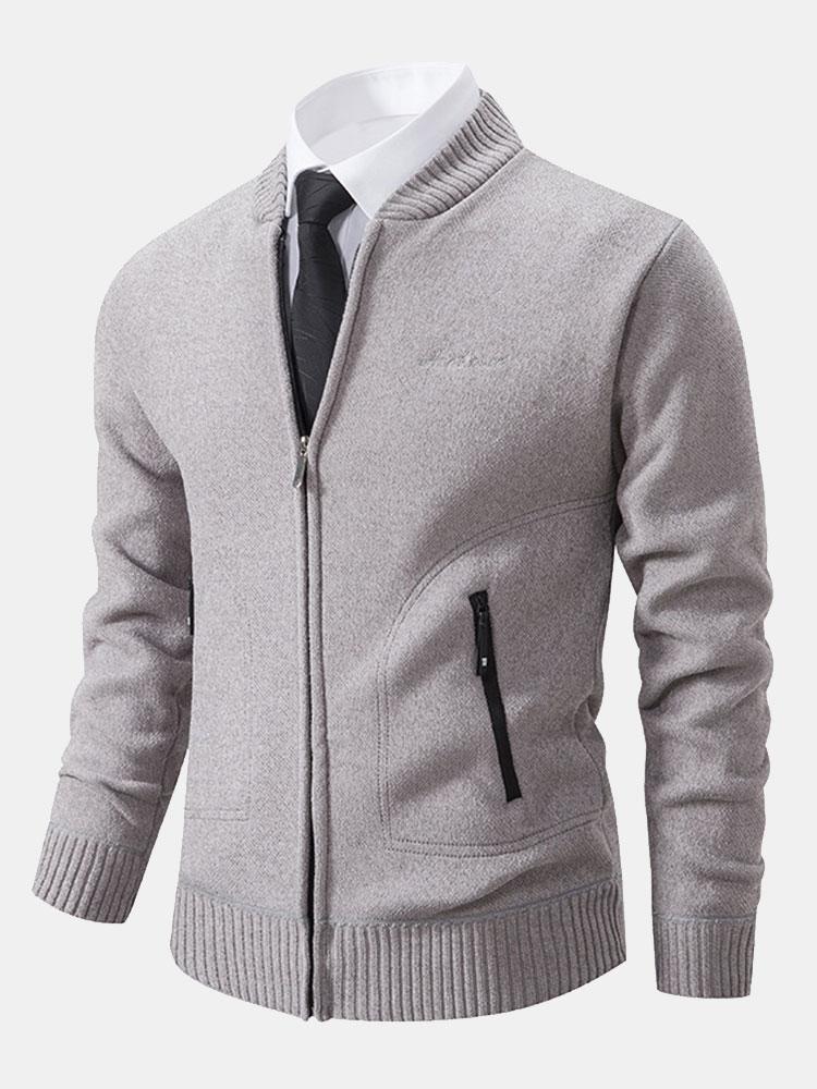 Zip Up Baseball Collar Sweater